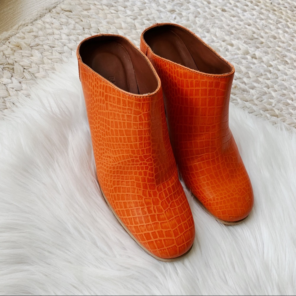 Rachel Comey Orange Animal Print Mules